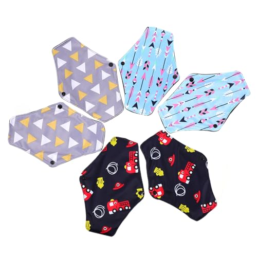 UTHCLO 6 piezas Unidades Compresas Sanitarias de Reutilizables Bambú Absorbentes y Cómodas para Mujeres Diseño con Broches para Mejor Mediano para Flujo Moderado y Uso Color Aleatorio