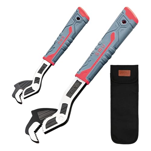 Polegas Universal Pipe Wrench,2 Pcs Self Locking Wrenchs, Multifunctional Heavy Duty Pipe Wrenches Set for Car,Home,Pipeline and Mechanic Repair (8in+12in)