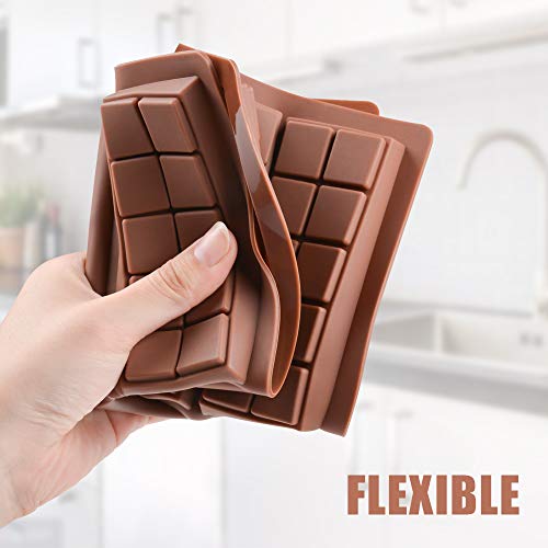 Chocolate Bar Molds Silicone Set of 2 Break-Apart Chocolate Non-Stick Protein and Energy Bar Mold Candy Mold Wax Melt Mold