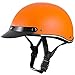Mezzo Casco da Motociclista Vintage, Quadrante Arancione Regolabile con Quadrante A Mezza Faccia Approvato DOT per Bici da Crociera Chopper Scooter Ciclomotore Stile Jet, 50-58 Cm