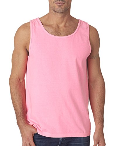 Comfort Colors Chouinard Tank Top 9360 Plain Unisex S Neon Pink Pgmdye