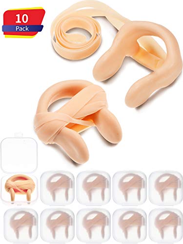 Nose Clip Silica Gel Swimming Nose Plug Swimming Accessories with Elastic String for Kids and Adults, Beige (10 Pieces)