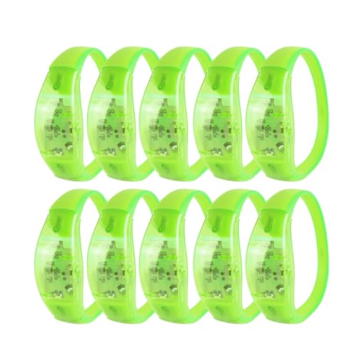 Bracelets lumineux à LED pour fêtes en lot de 10 - Accessoire en silicone clignotant pour enfant