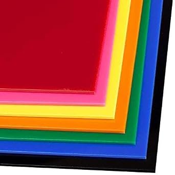 Premium 3/16 Clear Acrylic PlexiGlass Sheet Clear and Colors Avalible (Black, 8 X 8)