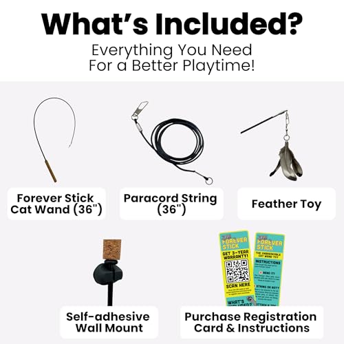 image for repounce Forever Stick - The Unbreakable Cat Wand Toy, Durable Cat Toy