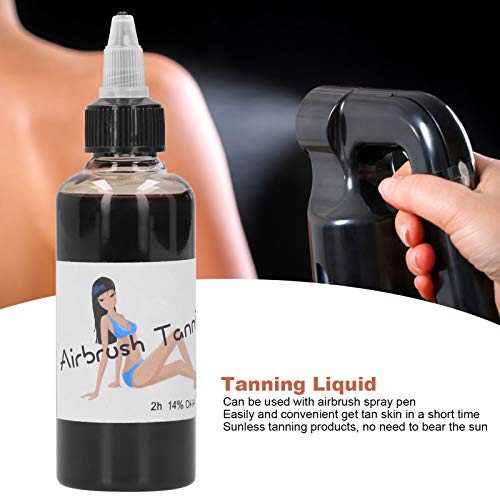Autobronceador Líquido, autobronceador facial aerógrafo sin sol profesional pigmento autobronceador portátil 14%, 2 h… - Imagen 3