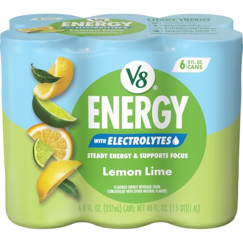 Image of V8 Energy with Electrolytes Lemon Lime Energy Drink, 8 fl oz Can (6 Count)
