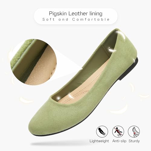 Image of Shupua Flats for Women Round Toe Black Ballet Flats Dressy Work Shoes | Comfortable Womens Ballerina Dress Shoes, Slip On Casual Office Loafers, Comfort, Business, Wedding, Formal, Low Heel, Ladies
