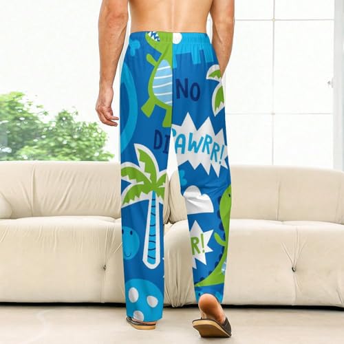 Bas de pyjama femme long avec poches imprimé dinosaure S