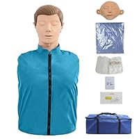 Erwachsenen-CPR-Trainingspuppe, Professionelle Reanimations-Übungspuppe mit Atemwegs-Simulation, Brustkorbbewegung, wechselbarer Gesichtshaut & Lungenbeuteln inkl. Tragetasche & Trainingsmatte