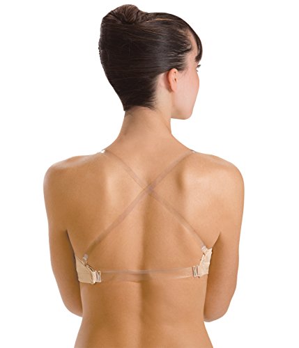 Motionwear Underwear Convertible Clear Strap Bra, Nude, Large Child2