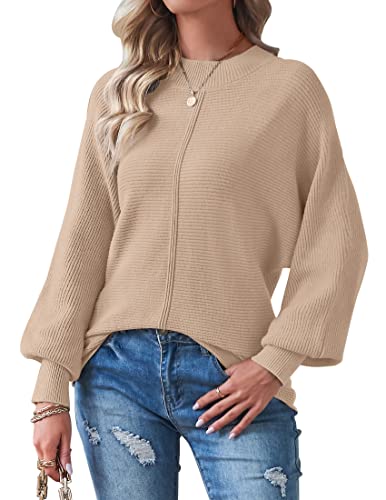 Image of TECREW Women's Batwing Long Sleeve Crew Neck Pullover Sweater Soft Ribbed Knit Sweater Top