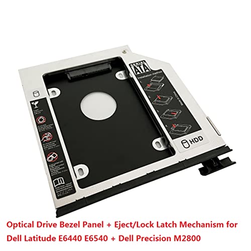 2Nd Hdd Ssd Hard Drive Optical Bay Caddy Frame Tray Bracket For Dell Latitude E6440 E6540 Precision M2800 With Ejector + Bezel/Faceplate #TOP1