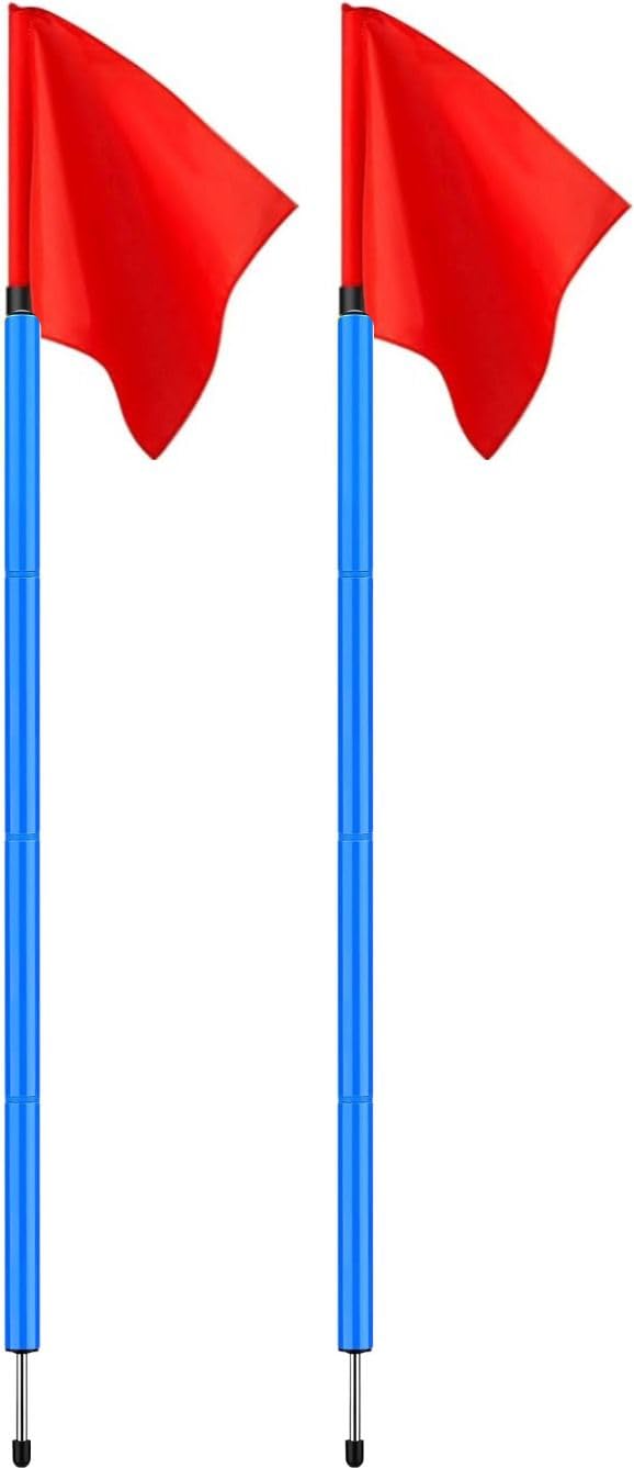 2 Pc Corner Flags Portable Soccer Flags Soccer Poles Blue Two Piece Agility Pole (Pack of 2)-picture-29