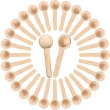 50 Pieces Spice Spoons Tiny Wooden Spoons Spoons for Sugar Scrubs Wooden Dessert Spoons Wooden Spoon