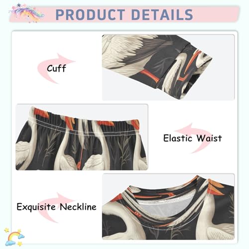 Pajama Sets Long Sleeve Pelican Pattern Print Design Soft Comfy Sleepwear 2 Piece PJS 3-8T4