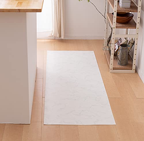萩原 クッションフロア キッチンマット (約60×120,大理石) 水拭きできる 防炎 抗菌 防カビ 滑り止め付き カットOK