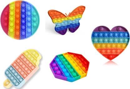 Silicon Stress Relief Pop Up Toy Set Fidget Toy Push Bubble Pop Up Sensory Educational Toy Game for Boy Girl Kids Toy New Set ( Pack of Any 2 in Multi Designs] (Multicolor) (B09MQFSM3M) Amazon Price History, Amazon Price Tracker