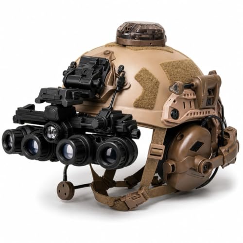 Tactical Helmet Set Adjustable 54-60cm Head Circumference CS Game with Telescope Model for Outdoor Film Prop Collection