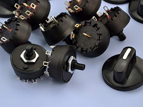 Electronics-Salon 1Pcs Sp3T 8A/250V 1 Pole 3 Way Rotary Switch, With Knob. #TOP3