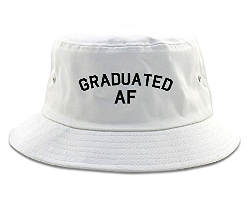 Kings Of NY Graduated AF Funny Graduation Mens Bucket Hat White