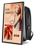 JPIYEIC 21.5' LCD Advertising Backpack, 1000nits Brightness Digital Backpack Display, Human Walking Billboard Sending Program with U-Disk/Phone APP, and CMS Input Auto ADS Player, Android OS
