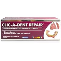 CLICADENT REPAIR: Zahnersatz Reparatur set für zerbrochene Gebisse:patentiertes, von einem Zahnarzt entwickeltes Verfahren für gebrochenen Zahnersatz-FÜR 3 REPARATUREN