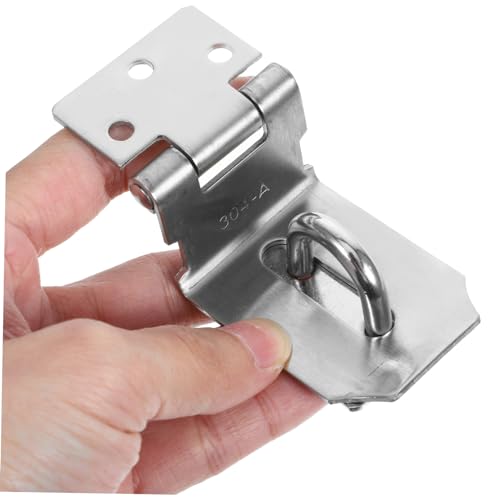 HOMOCONO Locking Latch Hardware 90 Degree Right Angle Lock Hasp Padlock Latch for Cabinet - Thumbnail 4