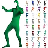 Traje de cuerpo entero para hombre y mujer, unisex, Halloween, pantalla verde, traje de cosplay, carnaval, bailes de máscara, traje de cuerpo entero, bodysuit abierto, segunda piel, body ajustado