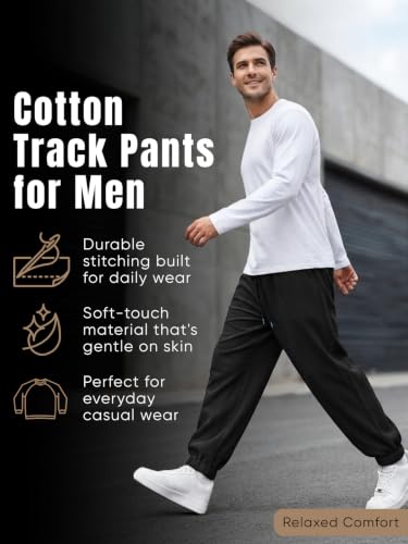 Image of GRECIILOOKS Men's Cotton Cargo Track Pants - Loose Fit Joggers for Men | Korean Style Travel & Lounge Wear with Pockets (Available in Plus Size)