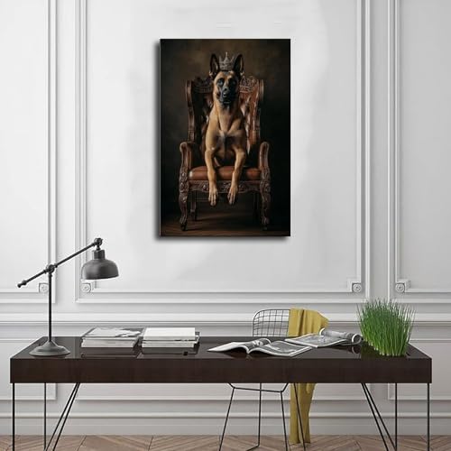 Malinois Royal Dog Poster Leinwand Poster Schlafzimmer Dekor Landschaft Büro Zimmer Dekor Geschenk 50 x 75 cm