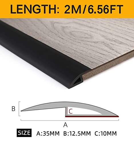 Bnell Carpet & Floor Edging Trim Strip,Self Adhesive-Pvc Floor Transition Strip,Thresholds For Doorways With A Height Less Than 10 Mm (6.56Ft_Black) #TOP1