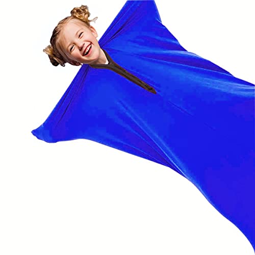 Sensory Sock Special Supplies With Sensory Need, Body Sock, Fun Dynamic Movement Socks Body Awareness Socks Safe, Breathable, Comforting For Kids Deep Pressure ( Color : Sky Blue , Size : M-119*69 cm