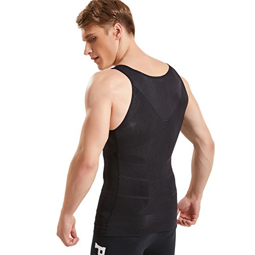 Hanerdun Mens Slimming Body Shaper Vests Undershirt Abs Abdomen Slim Black,2Xl #TOP4
