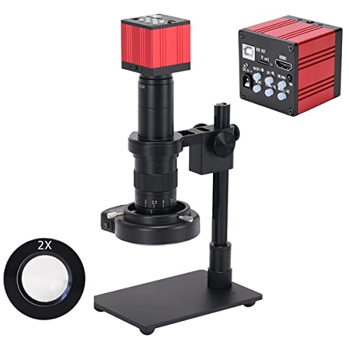 Microscope 51MP 1080P Microscope Camera 180X Lens Portable USB Industrial Electronic Digital Microscope(Red Kit with Stand)