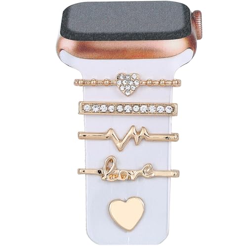 GIONAR 5 Stück Watch Charms für Apple, Watch Armband Charms mit Glitzernden Ringschlaufen, Watch Armband Schmuck für Apple Watch Zubehör für Apple Geeignet für Das Zu Jedem Anlass (5)