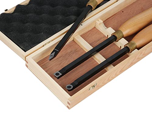Vinwox 24” Pro Full Size Heavy Duty 3 Pcs Carbide Wood Lathe Turning Tool Set, Carbide Wood Lathe Chisel Set, Carbide Lathe Turning Tool #TOP3