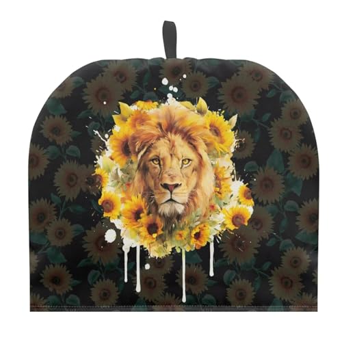 Image of Sunflower Lion Print Tea Pot Cover Teas Cosy Insulated Tea Cozies Home Kitchen Decoration Teapot Dust Cover Warming Tea Kettle Quilt Creative Gifts for Banquet