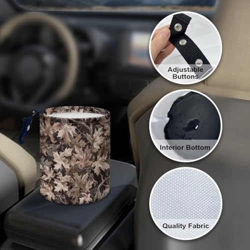 Image of Car Trash Can Camo Hunting Forest Collapsible Hanging Portable Dustbin Bin Waste Basket for Men Women Car Accessories Interior Small Trash Can for SUV Trucks