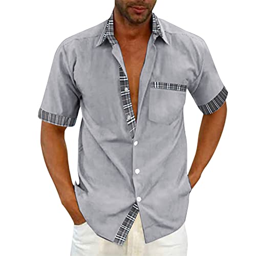 Strandhemd Herren Leicht Modern Strandhemd Sommerhemd Comfort Baumwolle...