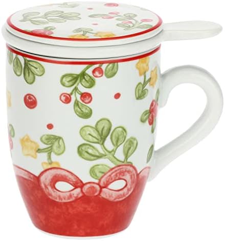 THUN – Tisaniera Sweet Christmas – Porcellana – Linea Sweet Christmas – Living, Arredare la Casa – 300 ml, Ø 8,5 cm; 12 cm h