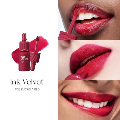 Image of Peripera Ink the Velvet Lip Tint - High Pigment Color, Longwear, Weightless, Not Animal Tested, Gluten-Free, Paraben-Free (032 FUCHSIA RED)