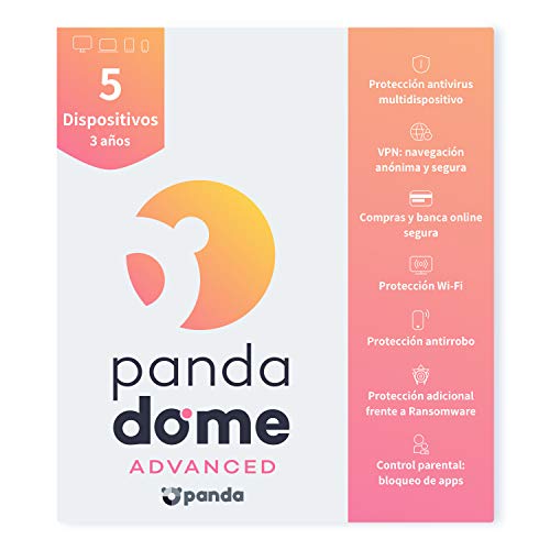 Panda Dome Advanced 2020 u0096 Software Antivirus | 5 Dispositivos | 3 años | VPN | Protección contra Ransomware | Control Parental | Navegación y Banca Segura | Localización y Bloqueo Antirrobo