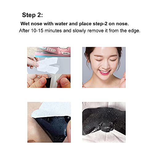 Removedor de cravo de nariz, limpeza profunda, tiras de poros do nariz, kit de limpeza de 3 etapas t