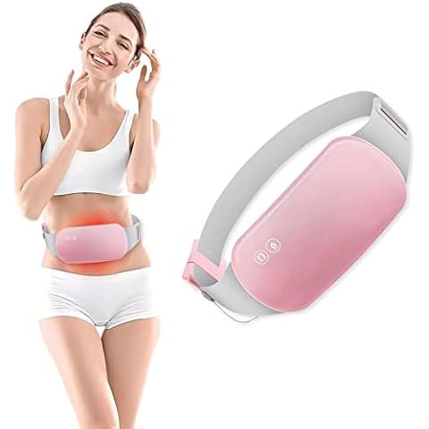 NEWHOMESTYLE Waterproof Pink Menstrual Heating Pad (NO MOBILE POWER), 3 Heat Levels and 6 Vibration Massage Modes Menstrual Cramp Relief Wearable Heating Pad for Women and Girls Cover