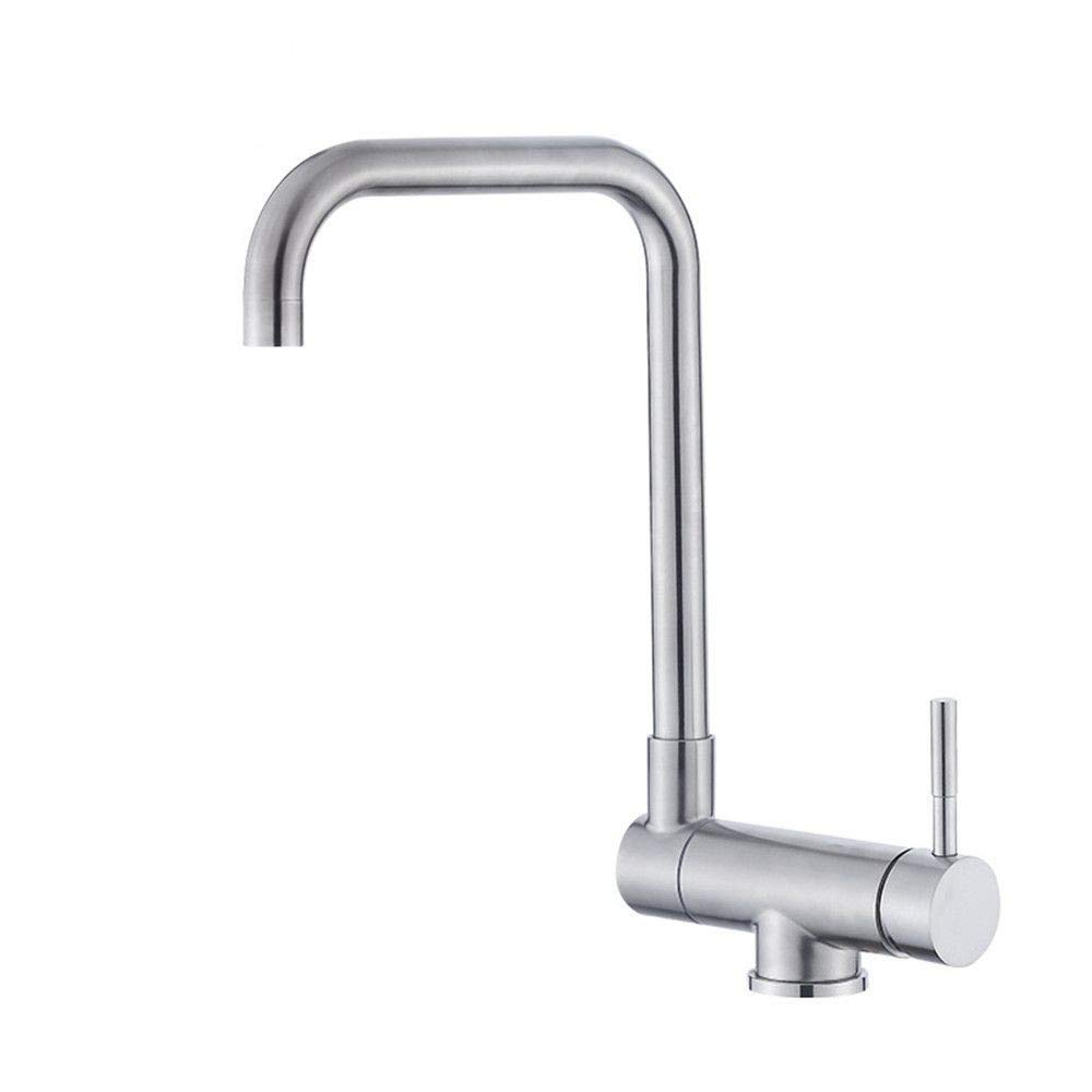 Wiquybml Modern Kitchen Faucet Single Handle 360 Degree Swivel Cold Water Mixer Tap For Sink
