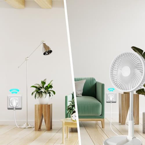 Tedeligo Türsensor Fensterkontaktschalter, Funk-Abluftsteuerung mit Fenster-Magnetkontakt und Funksteckdose 230V 3600W für Dunstabzugshaube Kamin Fensterkontaktschalter Wireless, Zwei Steuermodi