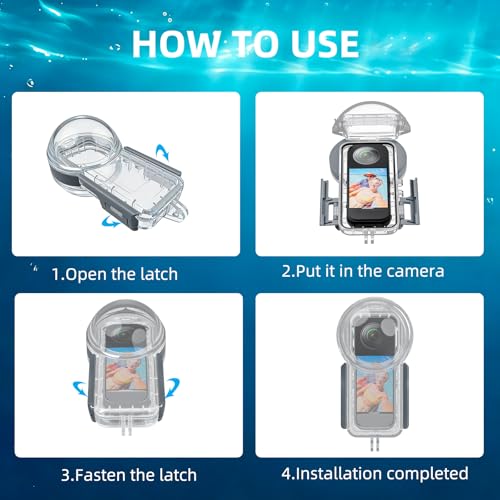 Image of Waterproof Case Compatible with Insta 360 X5, 50 Meter Underwater Housing with PC Material, Panoramic Splicing, AR Coating, Protective Cloth Cover, Y-Shaped Base (YH-360 X5)