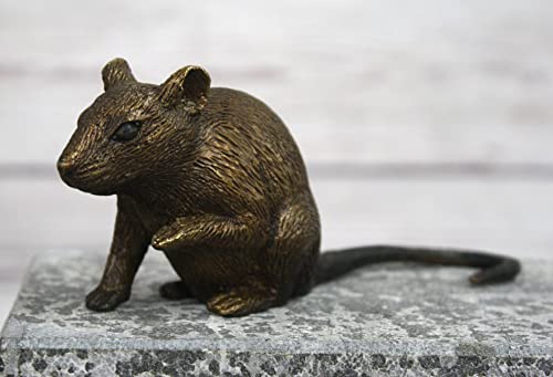 Thermobrass H. Packmor Bronzefigur kleine sitzende Maus