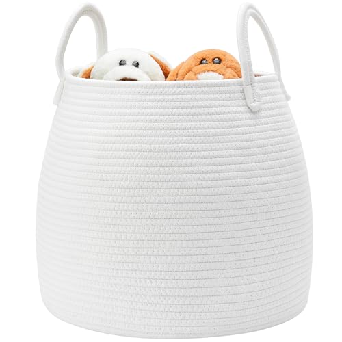 Image of ENAORGAN Small White Baby Laundry Basket for Girls Nursery Hamper